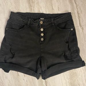 Justice black jean shorts. Size 20 plus